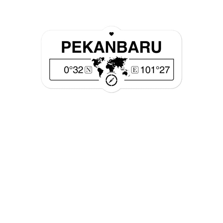 Pekanbaru, Indonesia 2 x 5.5" Inch Stickers Gift with Map Coordinates #REF2748F6546