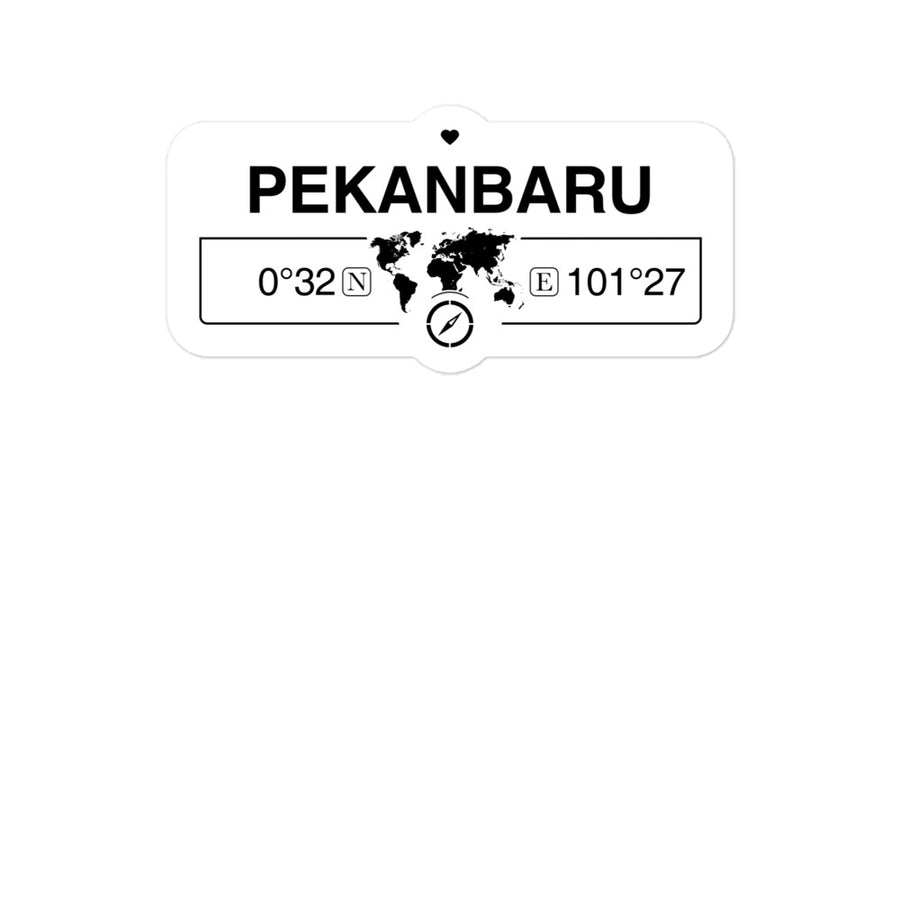 Pekanbaru, Indonesia 2 x 5.5" Inch Stickers Gift with Map Coordinates #REF2748F6546