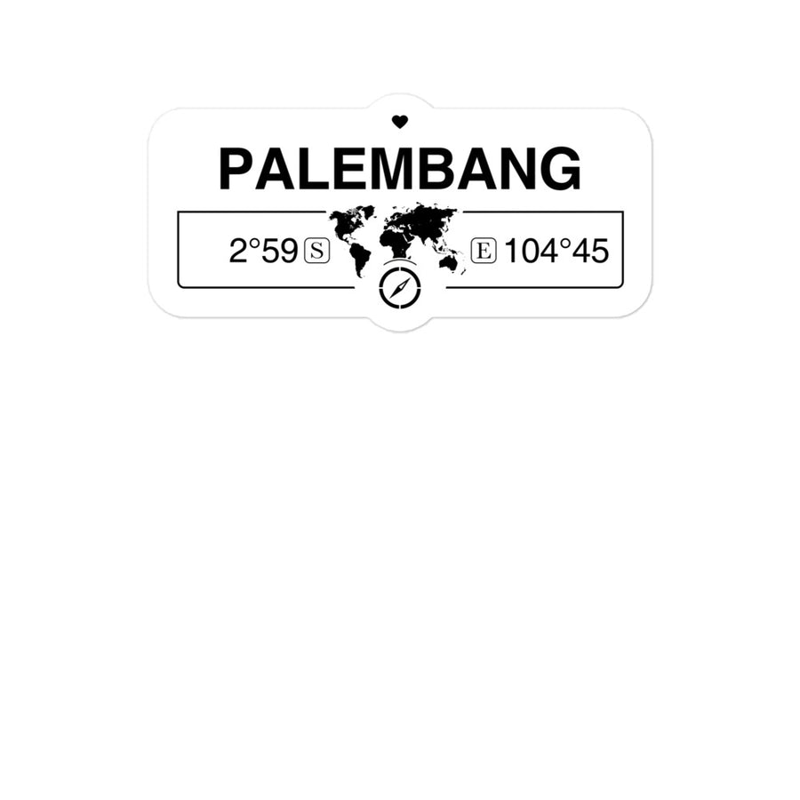 Palembang, Indonesia 2 x 5.5" Inch Stickers Gift with Map Coordinates #REF2748F6546