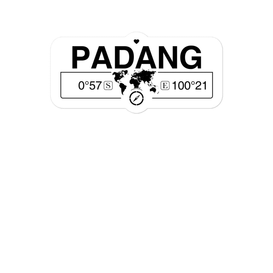 Padang, Indonesia 2 x 5.5" Inch Stickers Gift with Map Coordinates #REF2748F6546