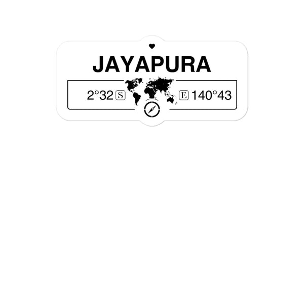 Jayapura, Indonesia 2 x 5.5" Inch Stickers Gift with Map Coordinates #REF2748F6546