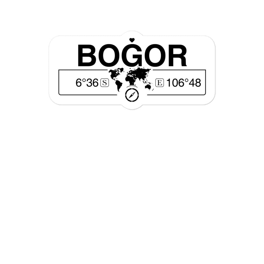 Bogor, Indonesia 2 x 5.5" Inch Stickers Gift with Map Coordinates #REF2748F6546