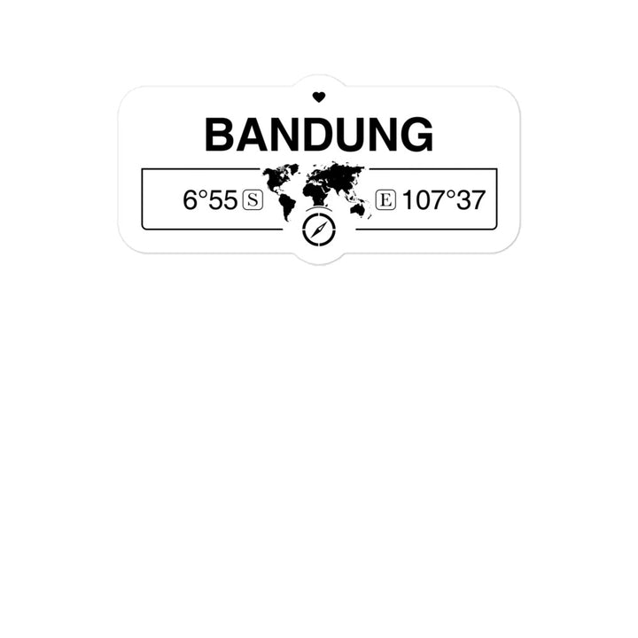 Bandung, Indonesia 2 x 5.5" Inch Stickers Gift with Map Coordinates #REF2748F6546