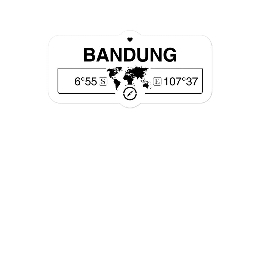 Bandung, Indonesia 2 x 5.5" Inch Stickers Gift with Map Coordinates #REF2748F6546