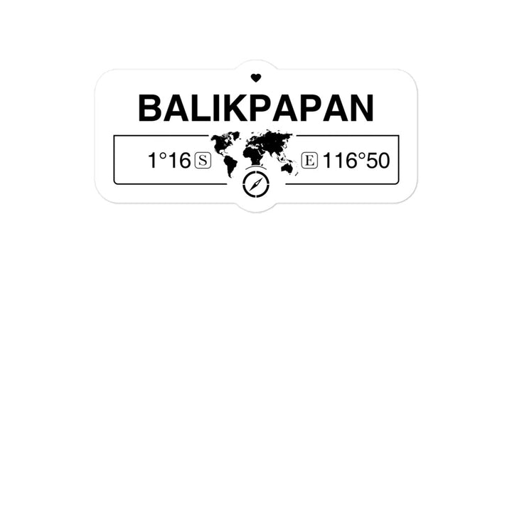 Balikpapan, Indonesia 2 x 5.5" Inch Stickers Gift with Map Coordinates #REF2748F6546