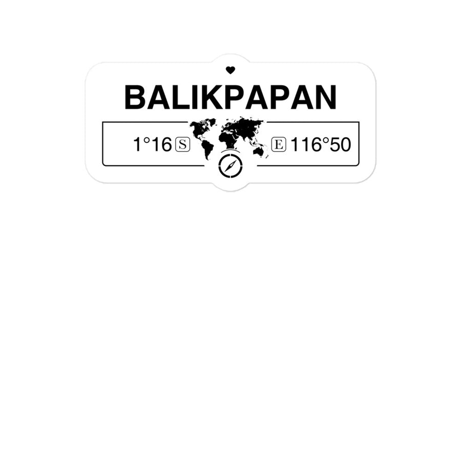 Balikpapan, Indonesia 2 x 5.5" Inch Stickers Gift with Map Coordinates #REF2748F6546