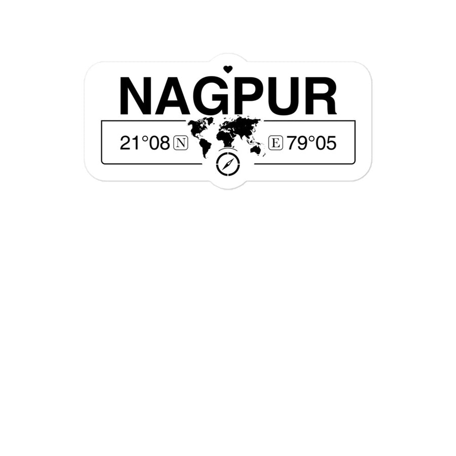 Nagpur, India 2 x 5.5" Inch Stickers Gift with Map Coordinates #REF2748F6546