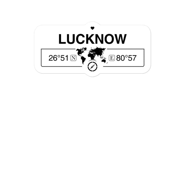 Lucknow, India 2 x 5.5" Inch Stickers Gift with Map Coordinates #REF2748F6546