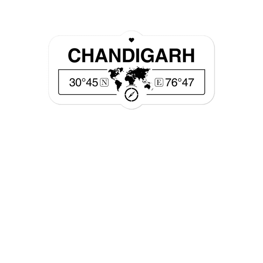 Chandigarh, India 2 x 5.5" Inch Stickers Gift with Map Coordinates #REF2748F6546