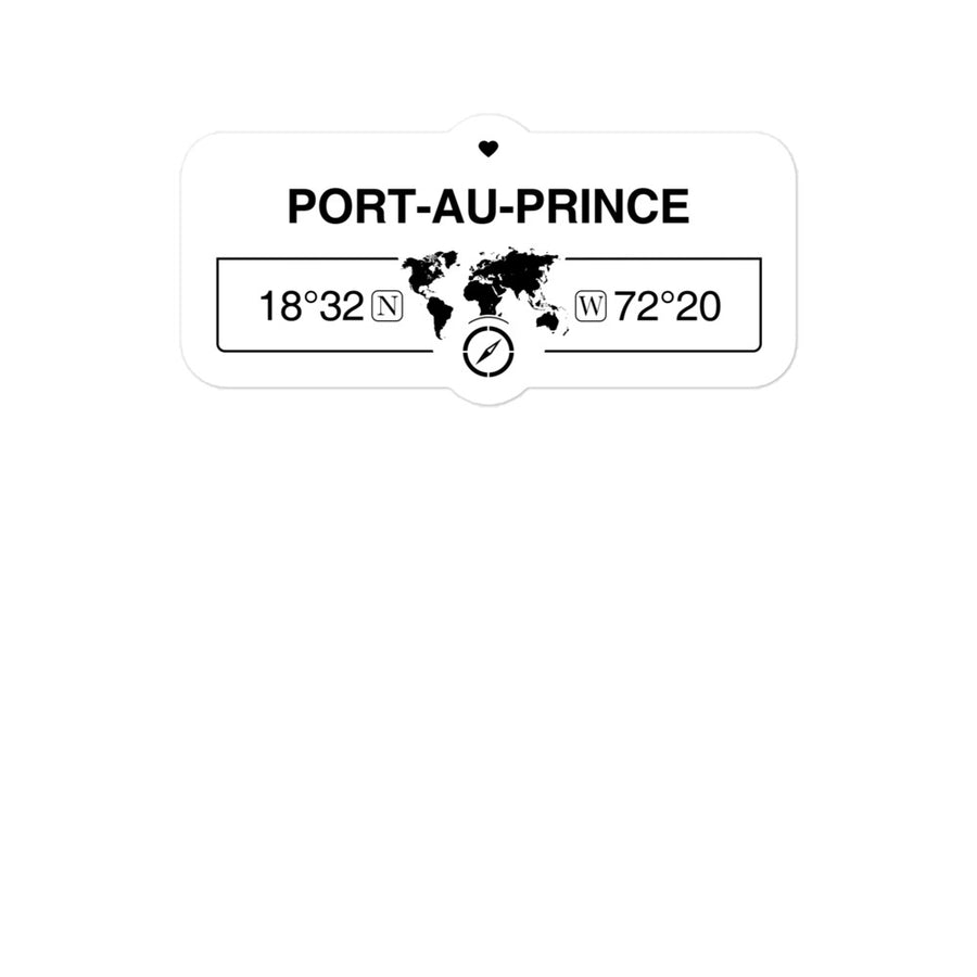 Port-au-prince, Haiti 2 x 5.5" Inch Stickers Gift with Map Coordinates #REF2748F6546