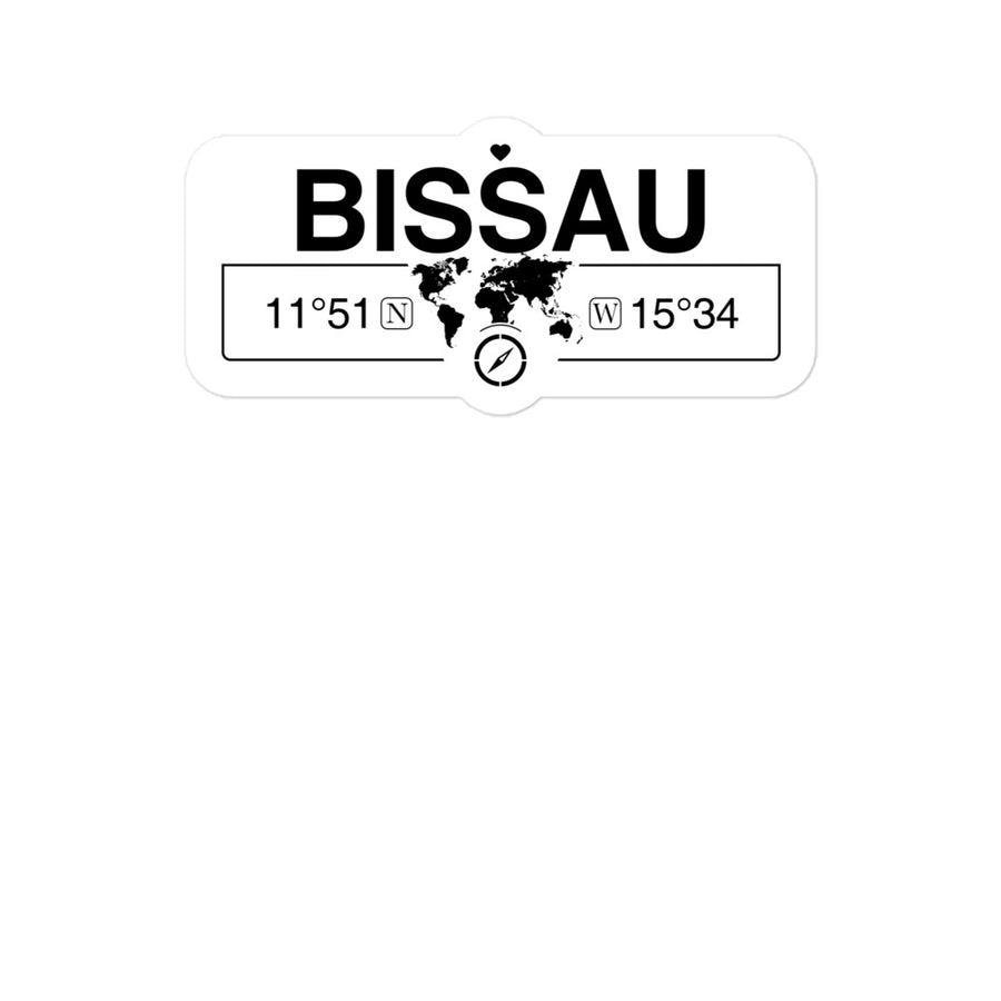Bissau, Guinea-bissau 2 x 5.5" Inch Stickers Gift with Map Coordinates #REF2748F6546