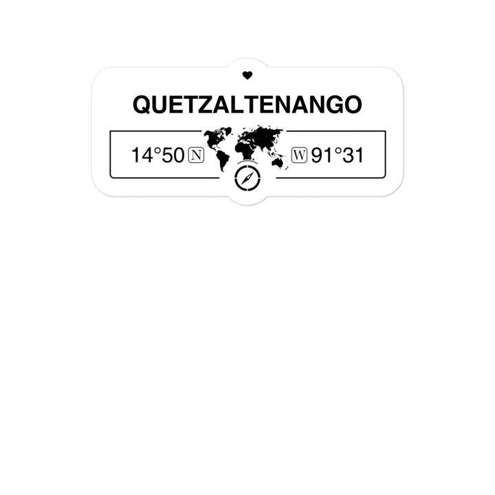Quetzaltenango, Guatemala 2 x 5.5" Inch Stickers Gift with Map Coordinates #REF2748F6546