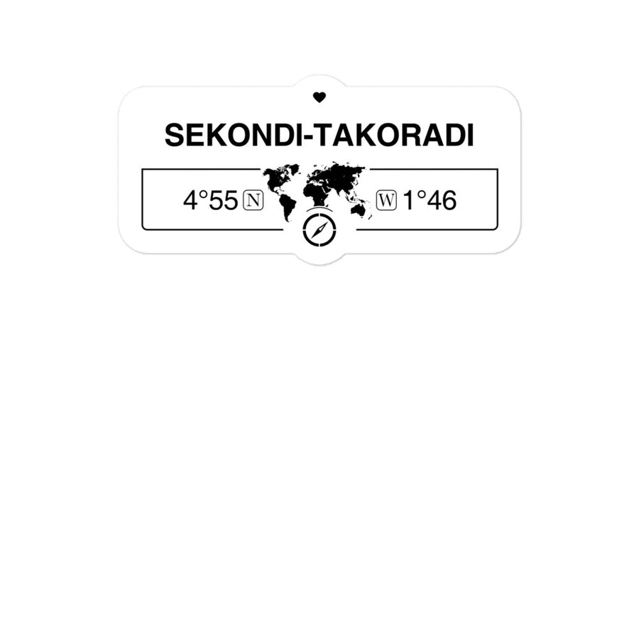 Sekondi-takoradi, Ghana 2 x 5.5" Inch Stickers Gift with Map Coordinates #REF2748F6546