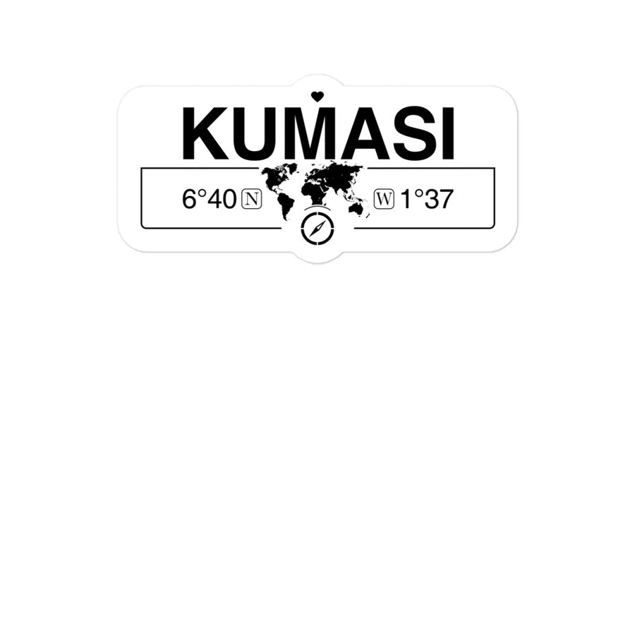 Kumasi, Ghana 2 x 5.5" Inch Stickers Gift with Map Coordinates #REF2748F6546