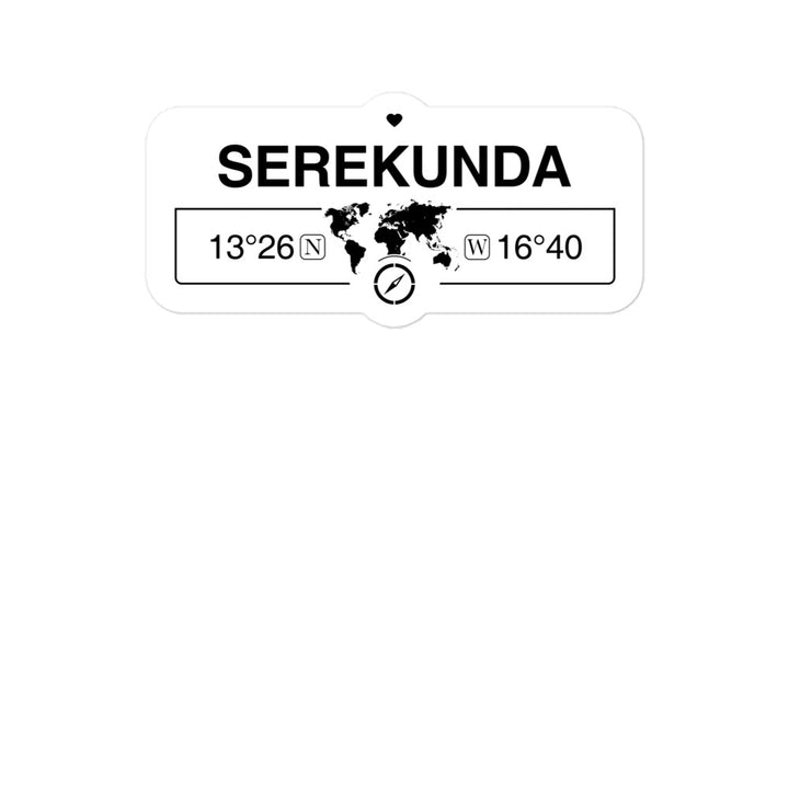 Serekunda, Gambia 2 x 5.5" Inch Stickers Gift with Map Coordinates #REF2748F6546