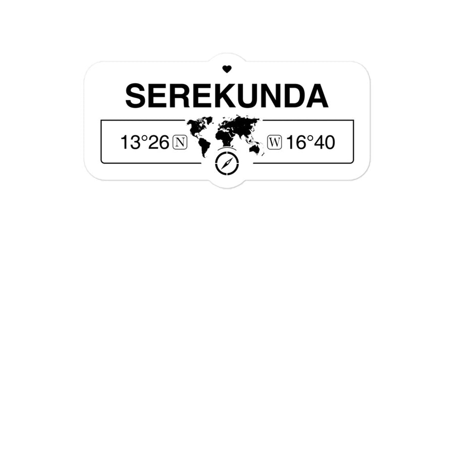 Serekunda, Gambia 2 x 5.5" Inch Stickers Gift with Map Coordinates #REF2748F6546