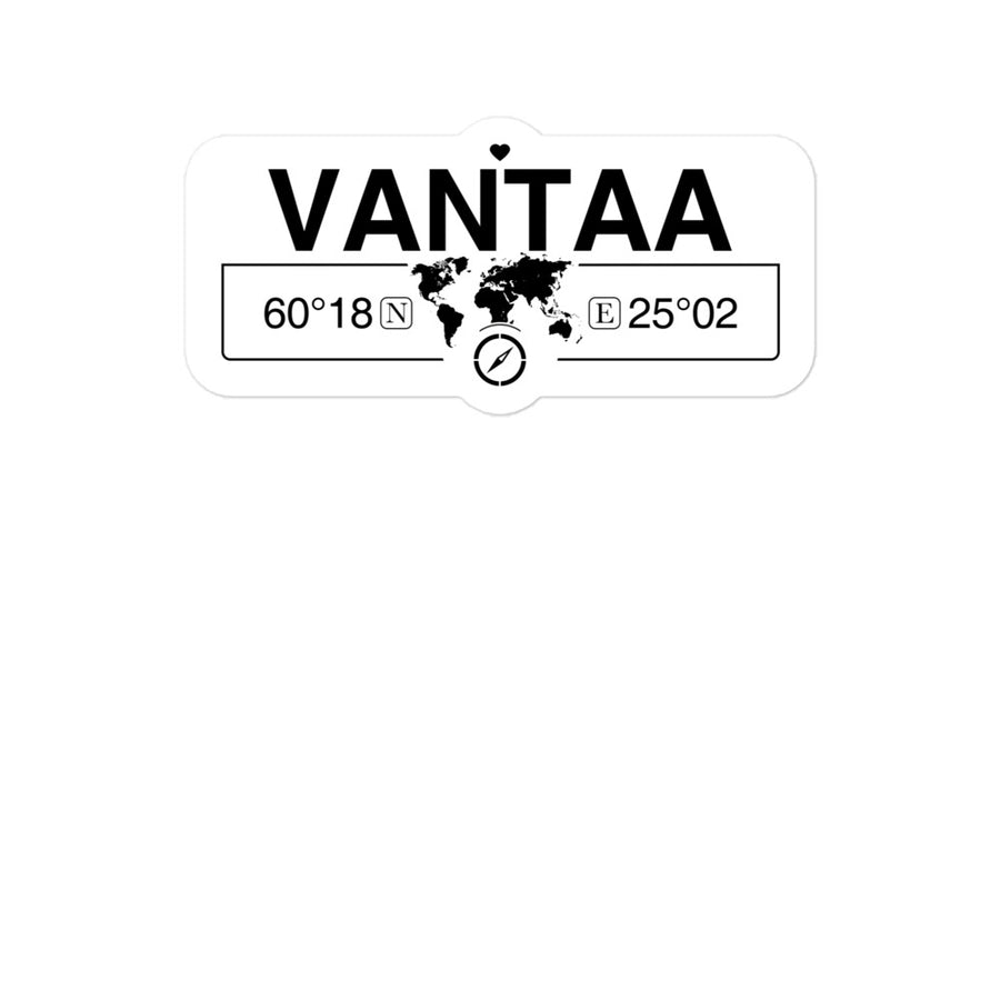 Vantaa, Finland 2 x 5.5" Inch Stickers Gift with Map Coordinates #REF2748F6546