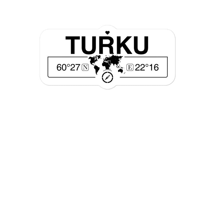 Turku, Finland 2 x 5.5" Inch Stickers Gift with Map Coordinates #REF2748F6546