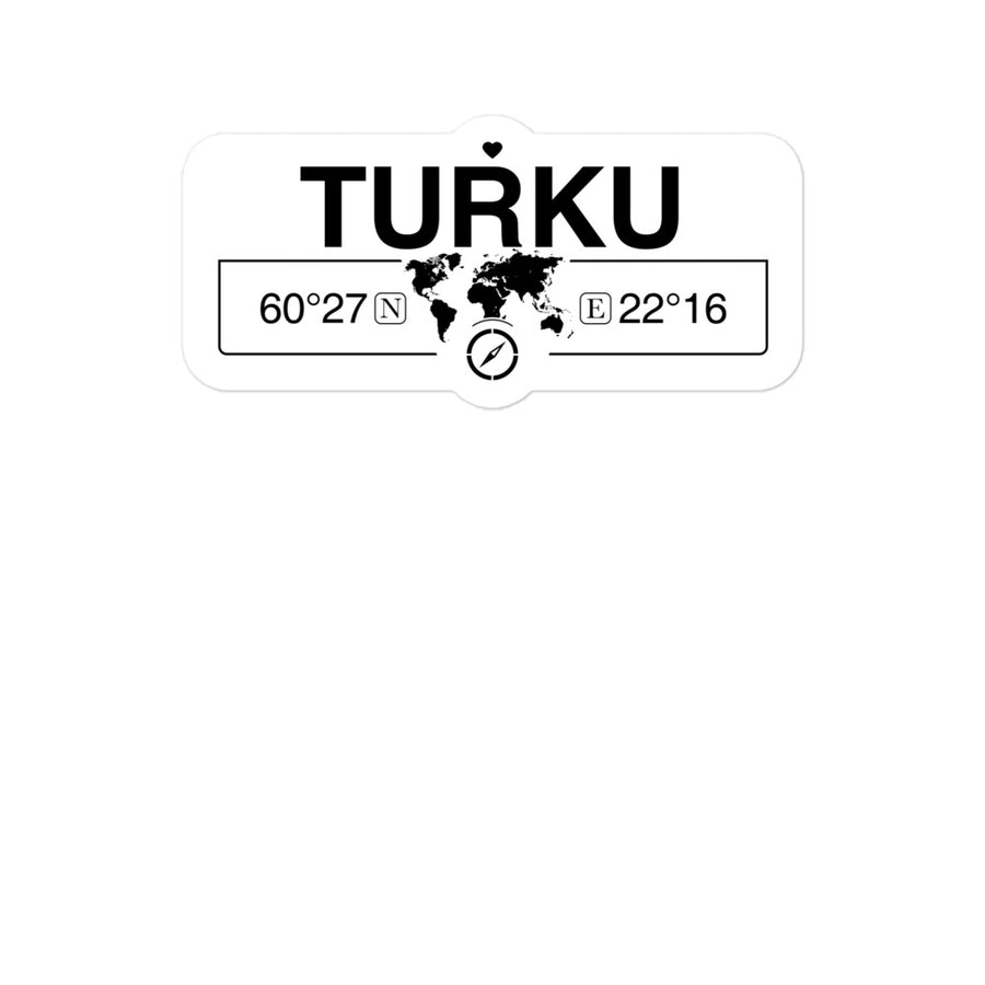 Turku, Finland 2 x 5.5" Inch Stickers Gift with Map Coordinates #REF2748F6546