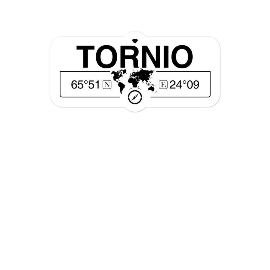 Tornio, Finland 2 x 5.5" Inch Stickers Gift with Map Coordinates #REF2748F6546