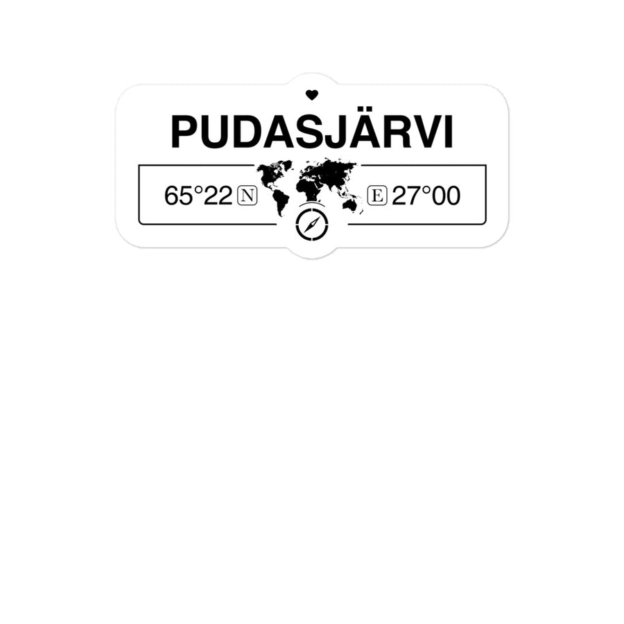 PudasjÃ¤rvi, Finland 2 x 5.5" Inch Stickers Gift with Map Coordinates #REF2748F6546
