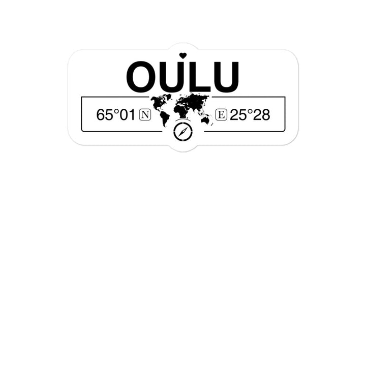 Oulu, Finland 2 x 5.5" Inch Stickers Gift with Map Coordinates #REF2748F6546