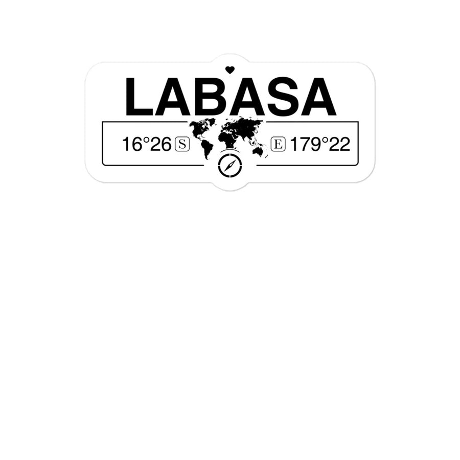 Labasa, Fiji 2 x 5.5" Inch Stickers Gift with Map Coordinates #REF2748F6546