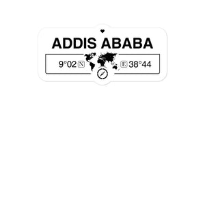 Addis Ababa, Ethiopia 2 x 5.5" Inch Stickers Gift with Map Coordinates #REF2748F6546
