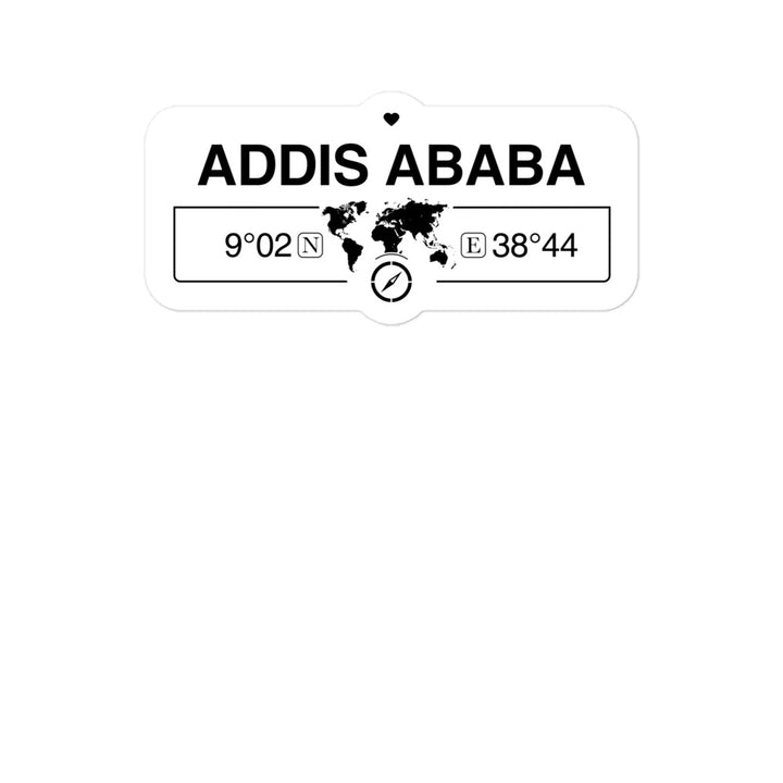 Addis Ababa, Ethiopia 2 x 5.5" Inch Stickers Gift with Map Coordinates #REF2748F6546