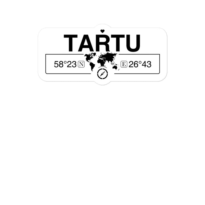 Tartu, Estonia 2 x 5.5" Inch Stickers Gift with Map Coordinates #REF2748F6546