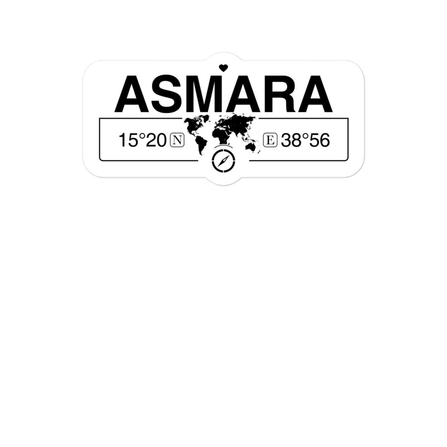 Asmara, Eritrea 2 x 5.5" Inch Stickers Gift with Map Coordinates #REF2748F6546