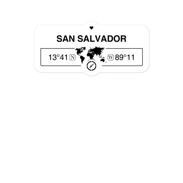 San Salvador, El Salvador 2 x 5.5" Inch Stickers Gift with Map Coordinates #REF2748F6546