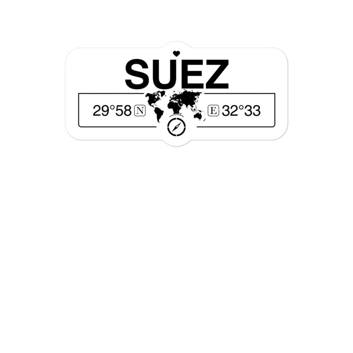 Suez, Egypt 2 x 5.5" Inch Stickers Gift with Map Coordinates #REF2748F6546