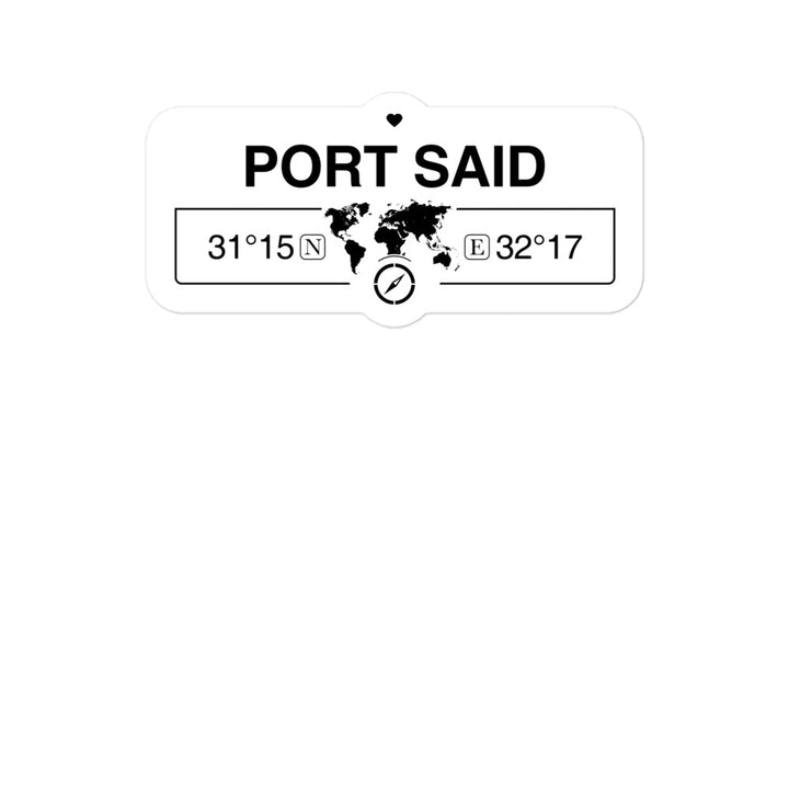 Port Said, Egypt 2 x 5.5" Inch Stickers Gift with Map Coordinates #REF2748F6546