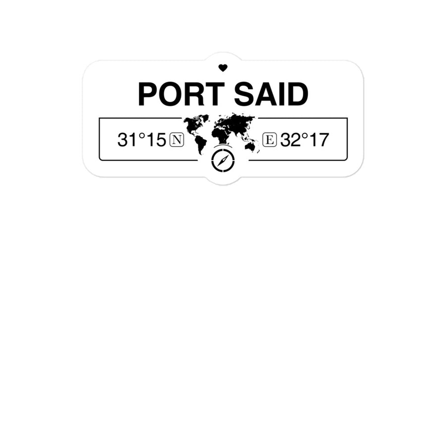Port Said, Egypt 2 x 5.5" Inch Stickers Gift with Map Coordinates #REF2748F6546