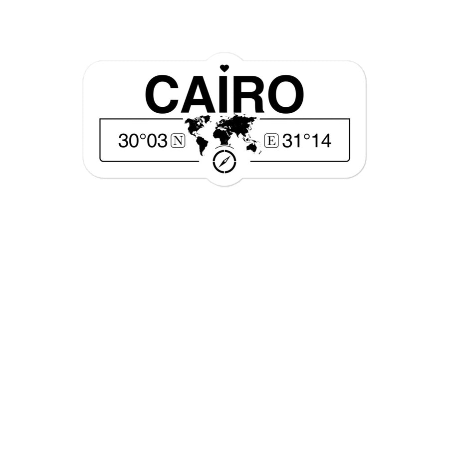Cairo, Egypt 2 x 5.5" Inch Stickers Gift with Map Coordinates #REF2748F6546