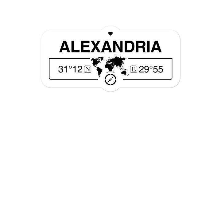 Alexandria, Egypt 2 x 5.5" Inch Stickers Gift with Map Coordinates #REF2748F6546