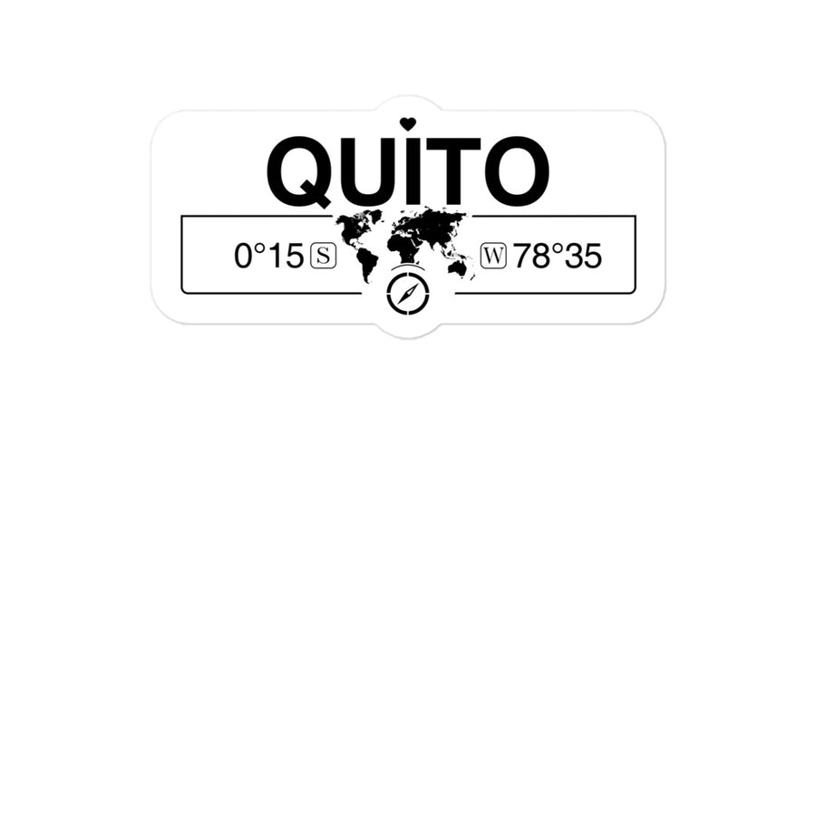 Quito, Ecuador 2 x 5.5" Inch Stickers Gift with Map Coordinates #REF2748F6546