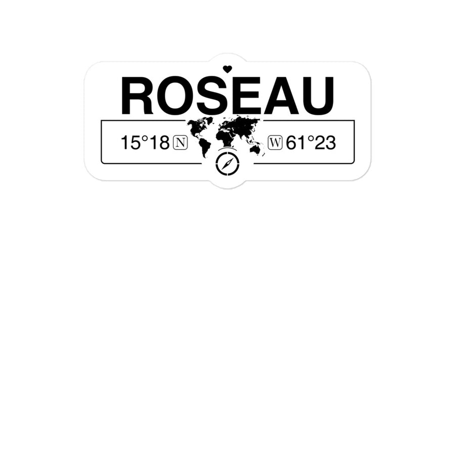 Roseau, Dominica 2 x 5.5" Inch Stickers Gift with Map Coordinates #REF2748F6546