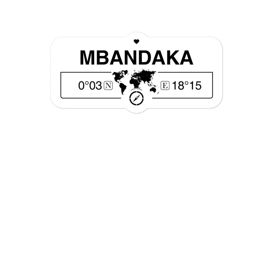 Mbandaka, Democratic Republic of The Congo 2 x 5.5" Inch Stickers Gift with Map Coordinates #REF2748F6546