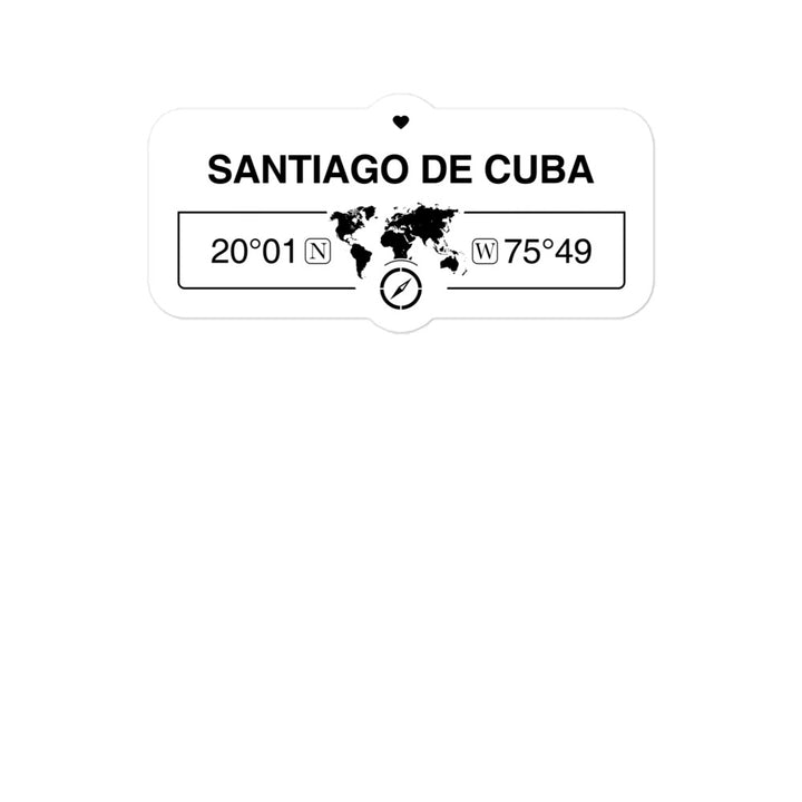Santiago De Cuba, Cuba 2 x 5.5" Inch Stickers Gift with Map Coordinates #REF2748F6546