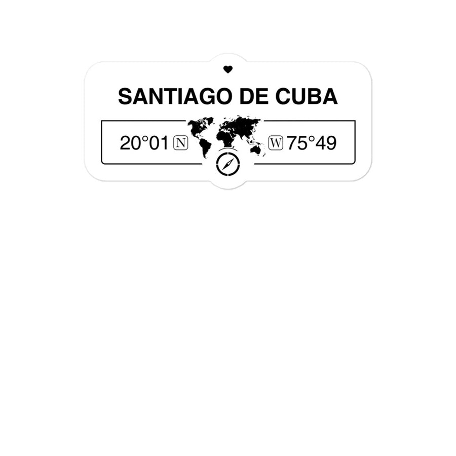 Santiago De Cuba, Cuba 2 x 5.5" Inch Stickers Gift with Map Coordinates #REF2748F6546