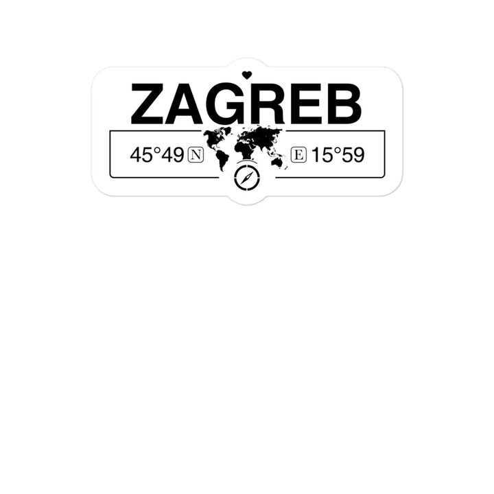 Zagreb, Croatia 2 x 5.5" Inch Stickers Gift with Map Coordinates #REF2748F6546