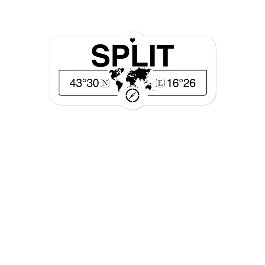 Split, Croatia 2 x 5.5" Inch Stickers Gift with Map Coordinates #REF2748F6546