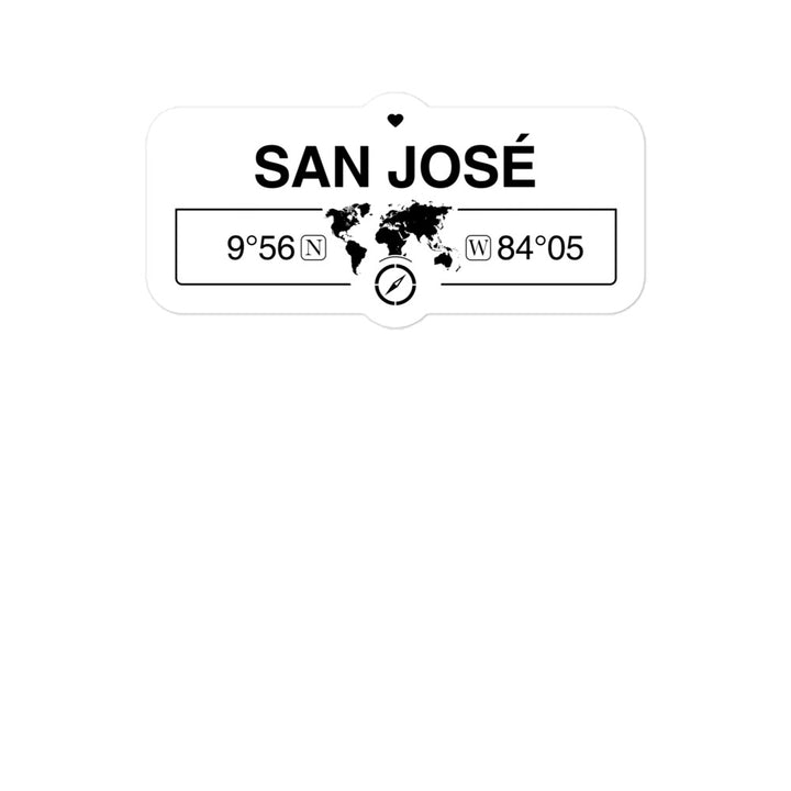 San JosÃ©, Costa Rica 2 x 5.5" Inch Stickers Gift with Map Coordinates #REF2748F6546