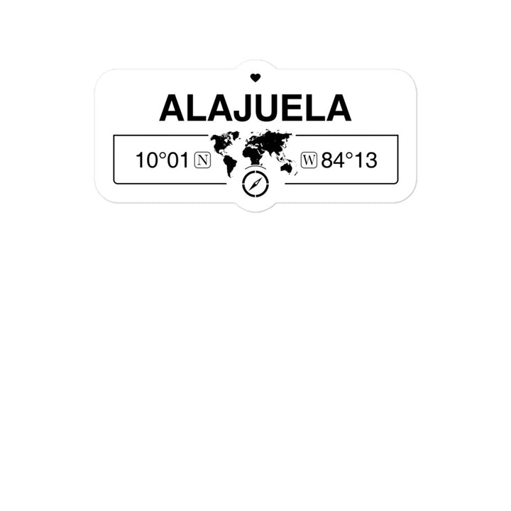 Alajuela, Costa Rica 2 x 5.5" Inch Stickers Gift with Map Coordinates #REF2748F6546