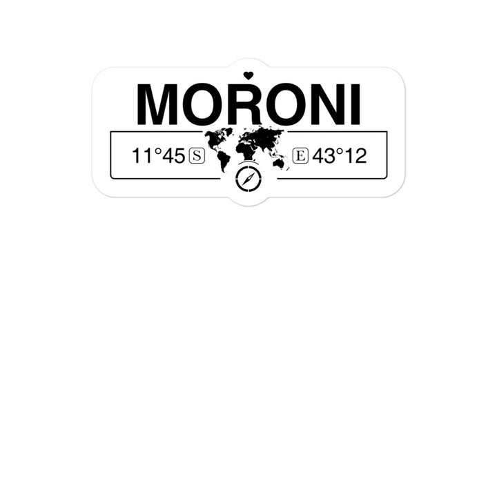 Moroni, Comoros 2 x 5.5" Inch Stickers Gift with Map Coordinates #REF2748F6546
