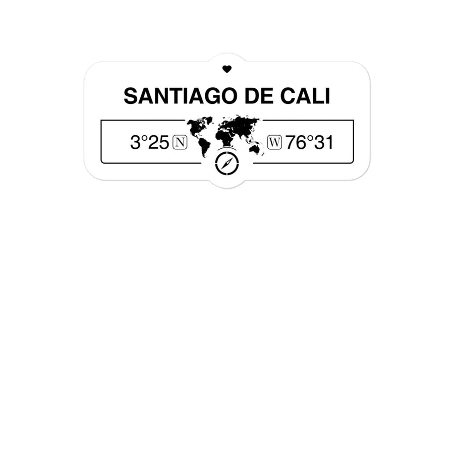 Santiago De Cali, Colombia 2 x 5.5" Inch Stickers Gift with Map Coordinates #REF2748F6546