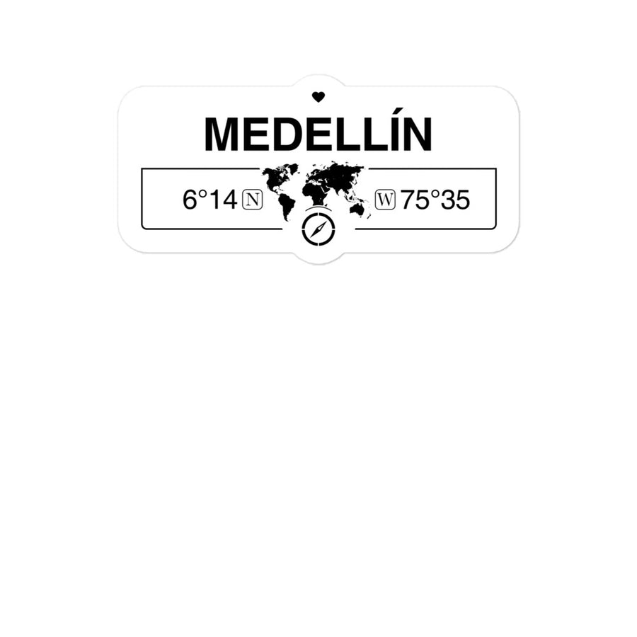 MedellÃ­n, Colombia 2 x 5.5" Inch Stickers Gift with Map Coordinates #REF2748F6546