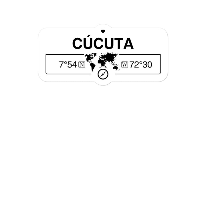 CÃºcuta, Colombia 2 x 5.5" Inch Stickers Gift with Map Coordinates #REF2748F6546